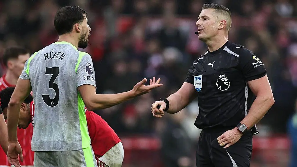 Ruben Dias foul on Igor Jesus during Forest vs Man City as debate grows over VAR and second yellow cards