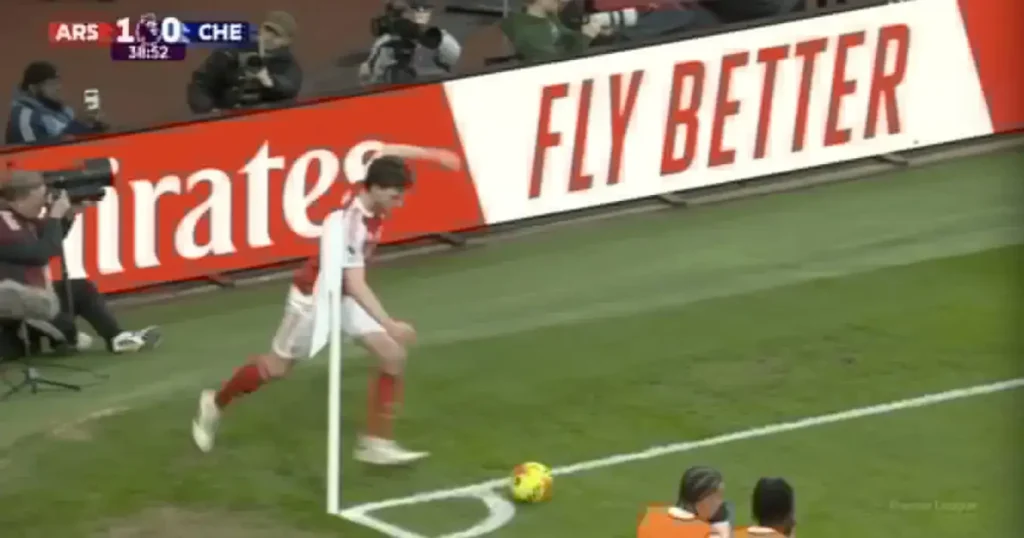 Declan Rice is challenged at a corner