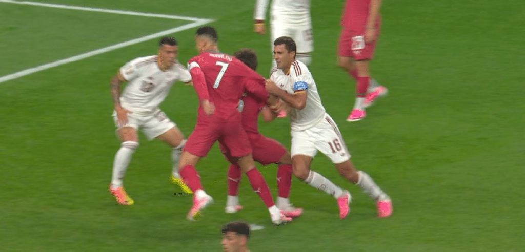 Rodri appeared to pull Cristiano Ronaldo's shirt