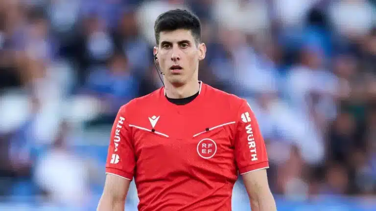 Real Madrid vs Real Sociedad referee Mateo Busquets Ferrer ahead of La Liga match at the Bernabéu
