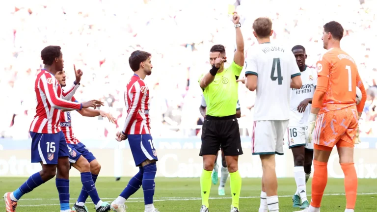 Atletico Madrid vs Real Madrid referee Miguel Angel Ortiz Arias during controversial Madrid derby